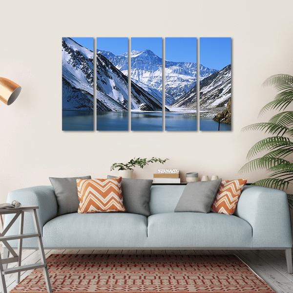 Landscape Of Snow Mountain Canvas Wall Art-5 Horizontal-Gallery Wrap-22" x 12"-Tiaracle