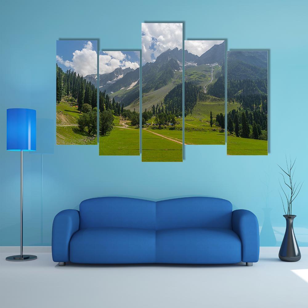 Sonamarg Jammu Kashmir Canvas Wall Art-5 Pop-Gallery Wrap-47" x 32"-Tiaracle
