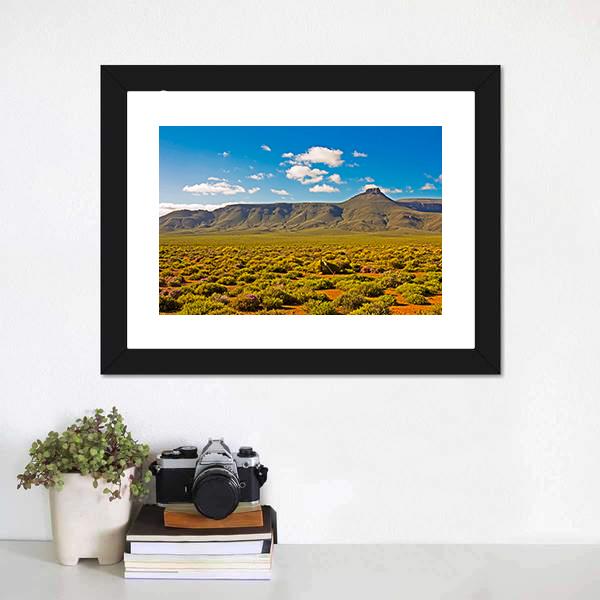 Landscape Of Tankwa Karoo Canvas Wall Art-1 Piece-Framed Print-20" x 16"-Tiaracle
