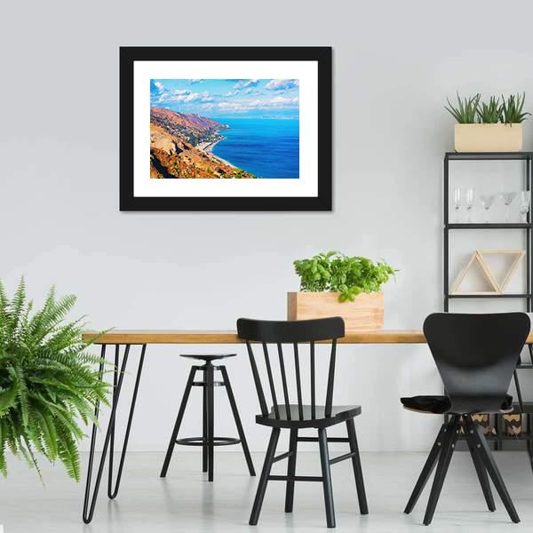 Landscape Of Taormina Canvas Wall Art-5 Horizontal-Gallery Wrap-22" x 12"-Tiaracle