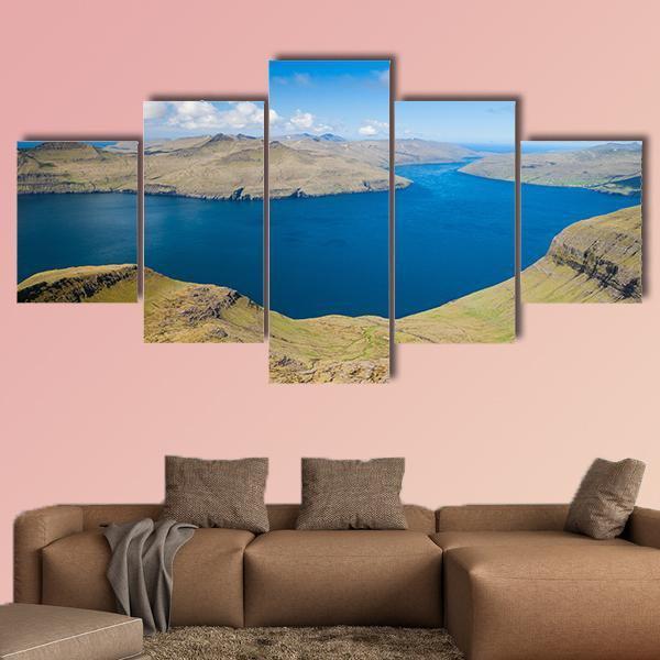 The Faroe Islands Canvas Wall Art-5 Star-Gallery Wrap-62&quot; x 32&quot;-Tiaracle