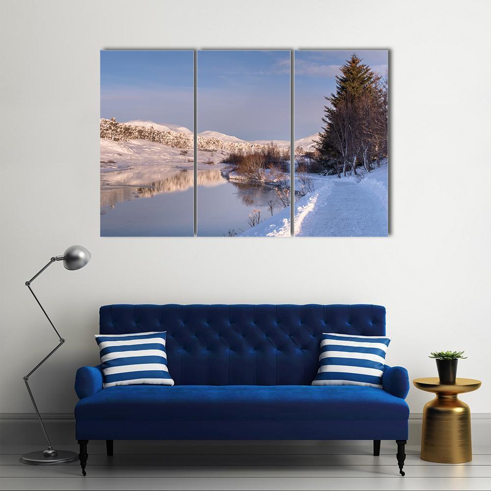 Thingvellir National Park Canvas Wall Art-3 Horizontal-Gallery Wrap-37" x 24"-Tiaracle