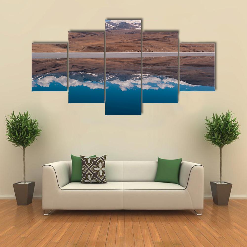 Tso Moriri Lake Canvas Wall Art-4 Pop-Gallery Wrap-50" x 32"-Tiaracle
