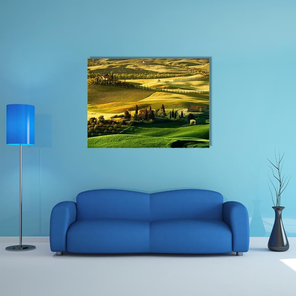 Landscape Of Tuscany Canvas Wall Art-4 Horizontal-Gallery Wrap-34" x 24"-Tiaracle