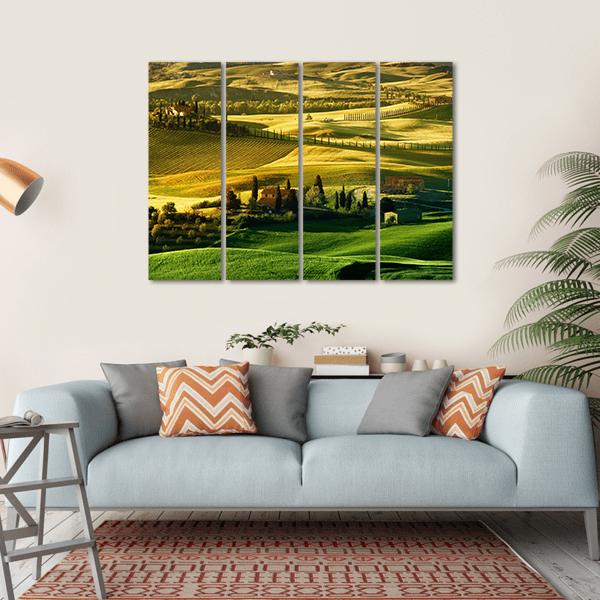 Landscape Of Tuscany Canvas Wall Art-4 Horizontal-Gallery Wrap-34" x 24"-Tiaracle