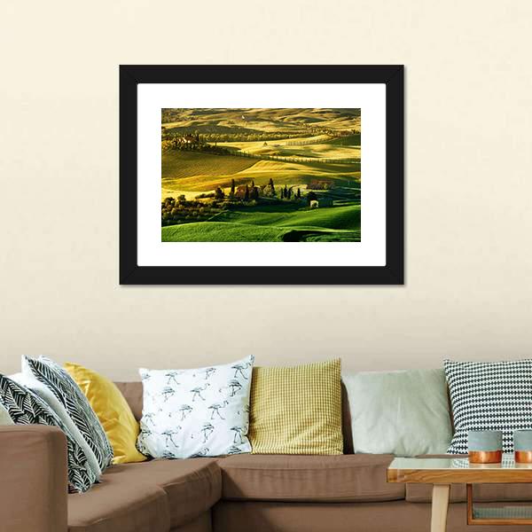 Landscape Of Tuscany Canvas Wall Art-5 Horizontal-Gallery Wrap-22" x 12"-Tiaracle
