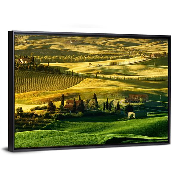 Landscape Of Tuscany Canvas Wall Art-5 Horizontal-Gallery Wrap-22" x 12"-Tiaracle