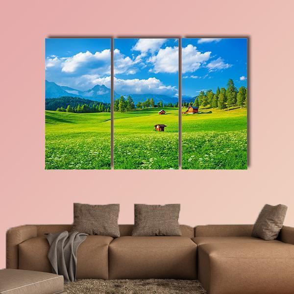 Small Houses In Seefeld Canvas Wall Art-3 Horizontal-Gallery Wrap-37" x 24"-Tiaracle