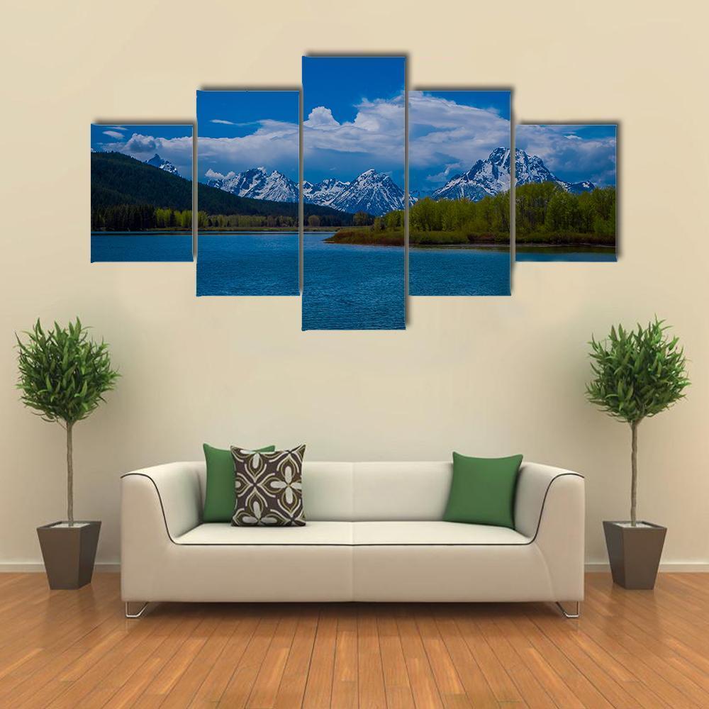 Yellowstone River Wyoming Canvas Wall Art-5 Star-Gallery Wrap-62" x 32"-Tiaracle