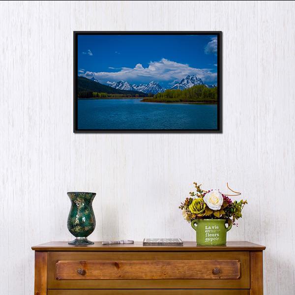 Yellowstone River Wyoming Canvas Wall Art-1 Piece-Floating Frame-24" x 16"-Tiaracle