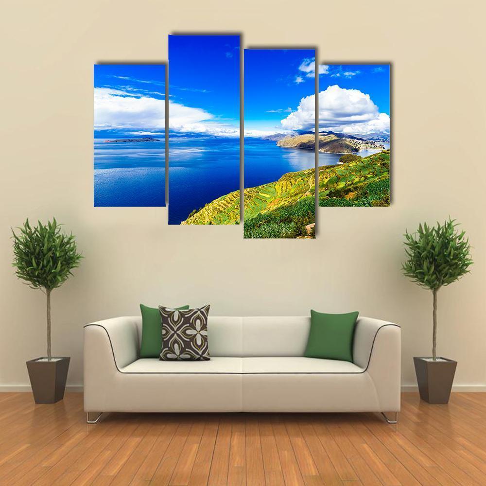 Lake Titicaca Canvas Wall Art-4 Pop-Gallery Wrap-50" x 32"-Tiaracle