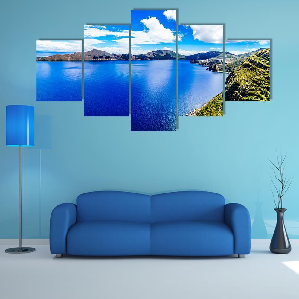 Titicaca Lake Canvas Wall Art-5 Star-Gallery Wrap-62" x 32"-Tiaracle