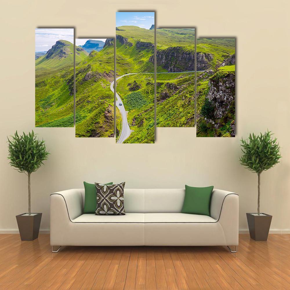 Road In Isle Of Skye Canvas Wall Art-5 Pop-Gallery Wrap-47" x 32"-Tiaracle
