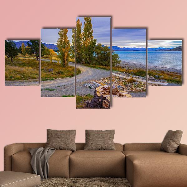 Scenery Of New Zealand Canvas Wall Art-5 Star-Gallery Wrap-62" x 32"-Tiaracle