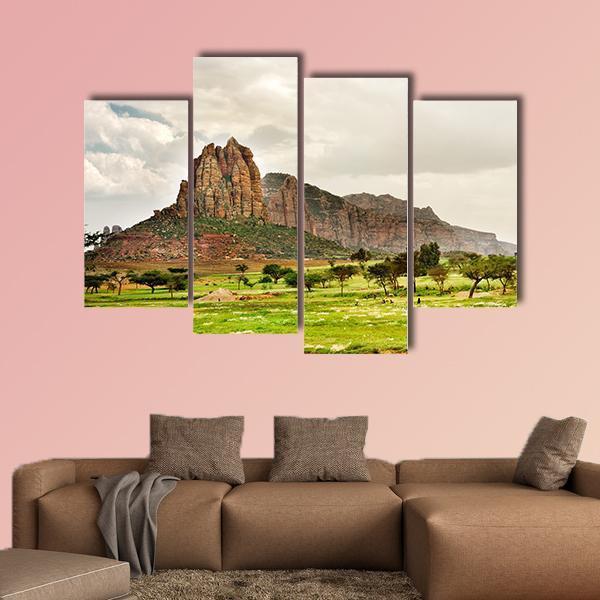 Landscape Of Tigray Canvas Wall Art-4 Pop-Gallery Wrap-50" x 32"-Tiaracle
