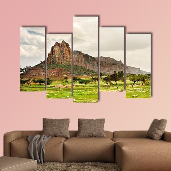 Landscape Of Tigray Canvas Wall Art-5 Pop-Gallery Wrap-47&quot; x 32&quot;-Tiaracle
