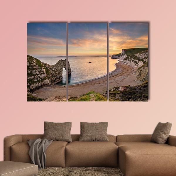 Durdle Door Canvas Wall Art-3 Horizontal-Gallery Wrap-37" x 24"-Tiaracle