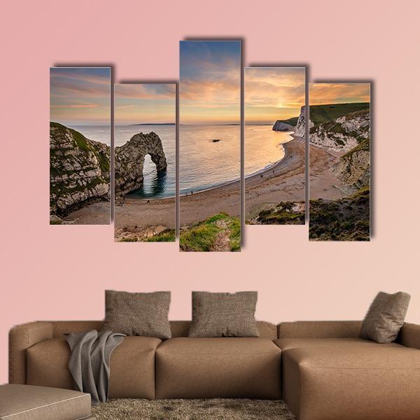 Durdle Door Canvas Wall Art-5 Pop-Gallery Wrap-47" x 32"-Tiaracle