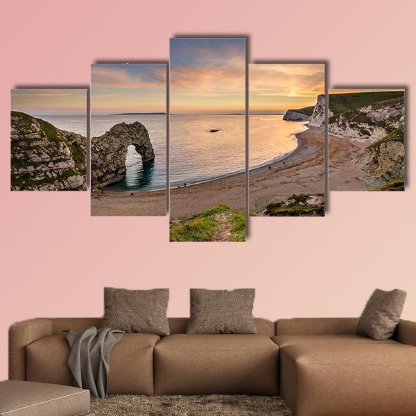 Durdle Door Canvas Wall Art-5 Star-Gallery Wrap-62" x 32"-Tiaracle