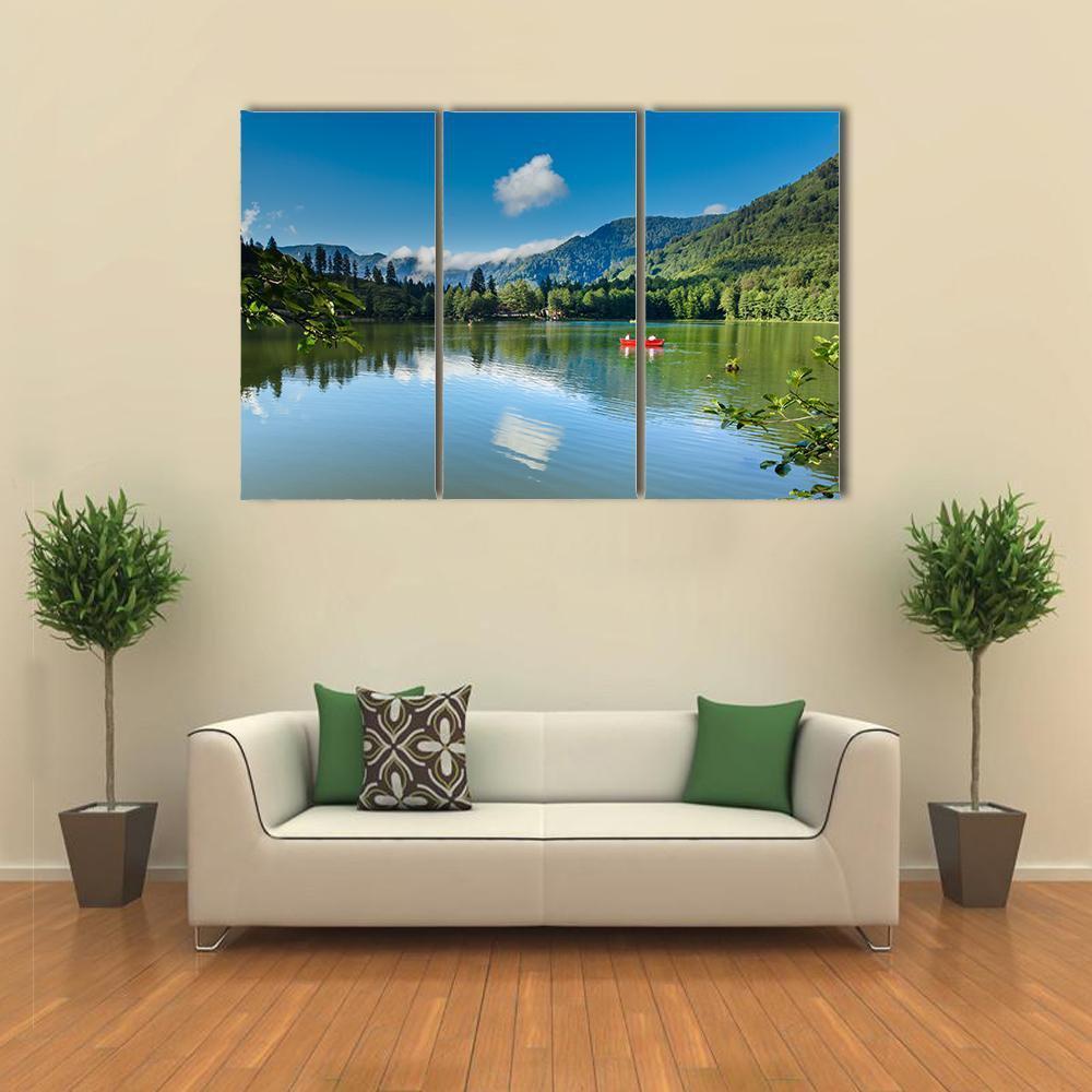 Karagol Black Lake Canvas Wall Art-3 Horizontal-Gallery Wrap-37" x 24"-Tiaracle