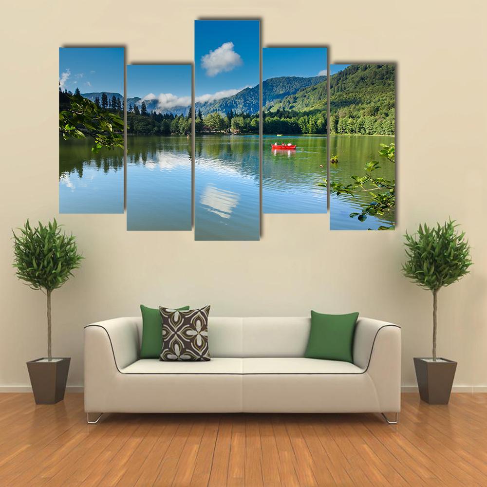 Karagol Black Lake Canvas Wall Art-5 Pop-Gallery Wrap-47" x 32"-Tiaracle