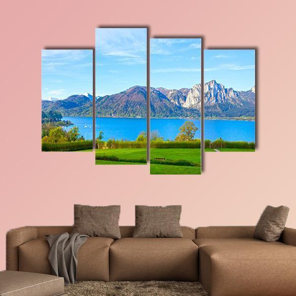 Landscape With Lake Austria Canvas Wall Art-4 Pop-Gallery Wrap-50" x 32"-Tiaracle