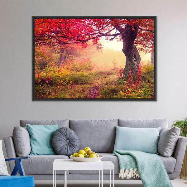 Landscape With Autumn Trees Canvas Wall Art-3 Horizontal-Gallery Wrap-25" x 16"-Tiaracle
