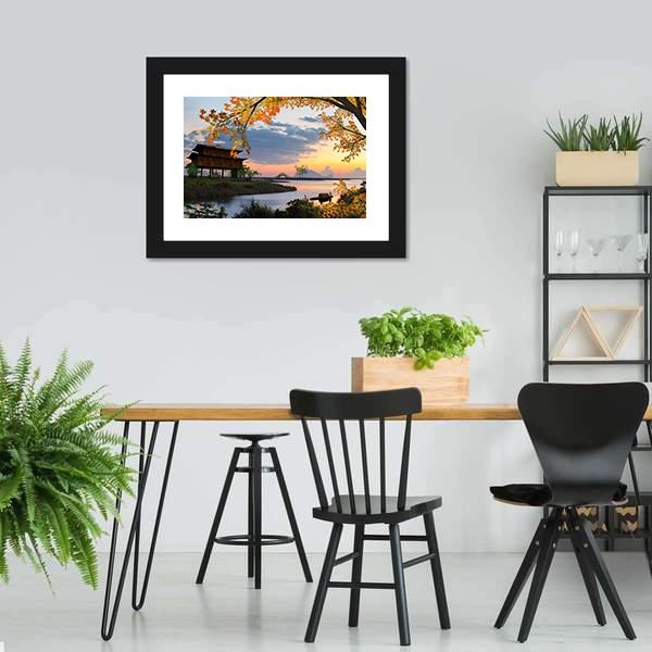 Landscape With Lake China Canvas Wall Art-5 Horizontal-Gallery Wrap-22" x 12"-Tiaracle