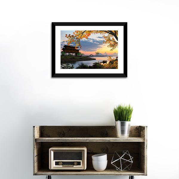 Landscape With Lake China Canvas Wall Art-3 Horizontal-Gallery Wrap-25" x 16"-Tiaracle