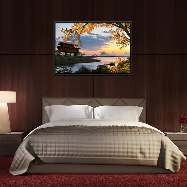 Landscape With Lake China Canvas Wall Art-3 Horizontal-Gallery Wrap-25&quot; x 16&quot;-Tiaracle
