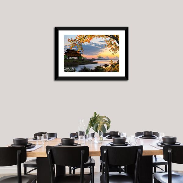 Landscape With Lake China Canvas Wall Art-1 Piece-Framed Print-20" x 16"-Tiaracle