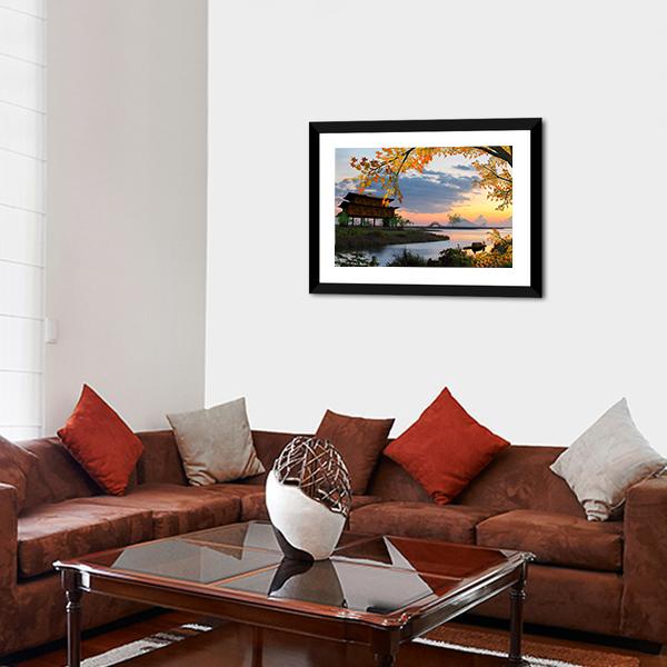 Landscape With Lake China Canvas Wall Art-3 Horizontal-Gallery Wrap-25" x 16"-Tiaracle
