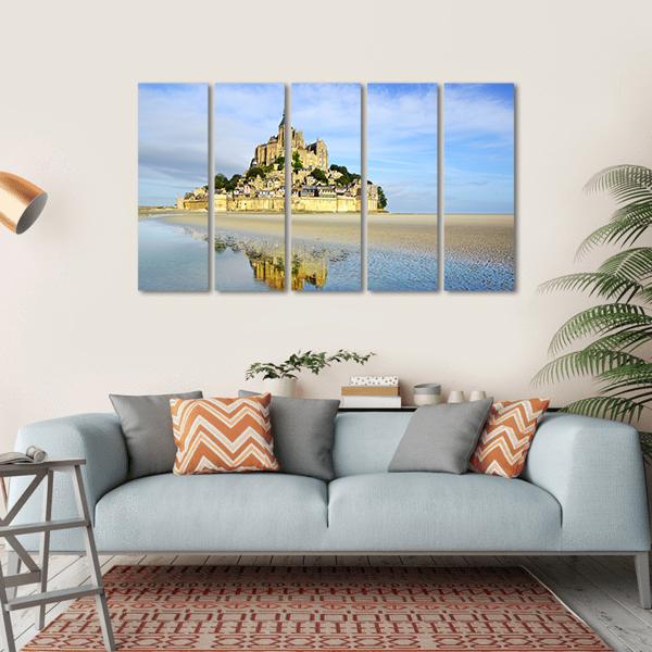 Mont Saint Michel Abbey Canvas Wall Art-5 Horizontal-Gallery Wrap-22" x 12"-Tiaracle