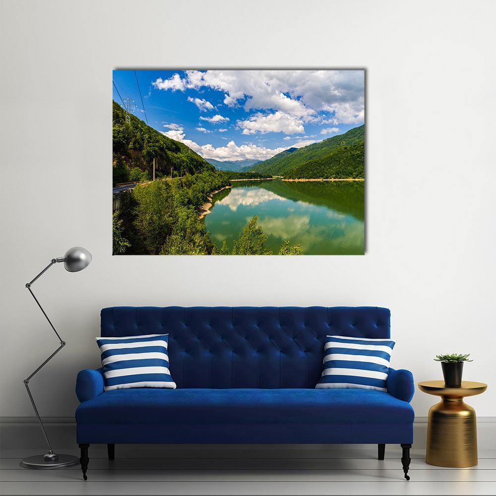 Olt River In Romania Canvas Wall Art-1 Piece-Gallery Wrap-48" x 32"-Tiaracle