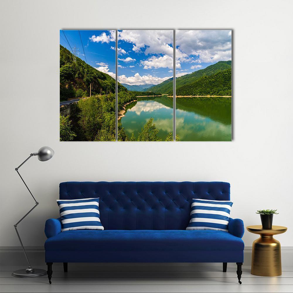 Olt River In Romania Canvas Wall Art-4 Pop-Gallery Wrap-50" x 32"-Tiaracle