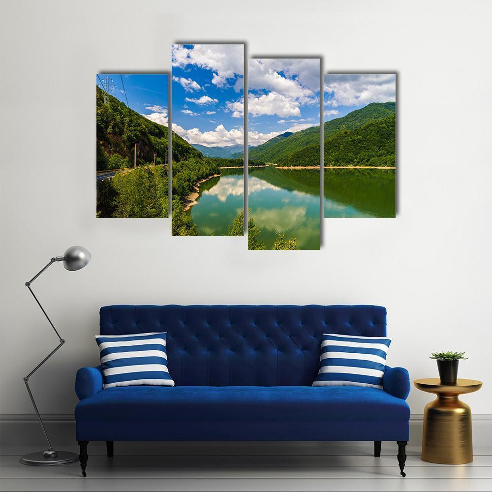 Olt River In Romania Canvas Wall Art-4 Pop-Gallery Wrap-50" x 32"-Tiaracle
