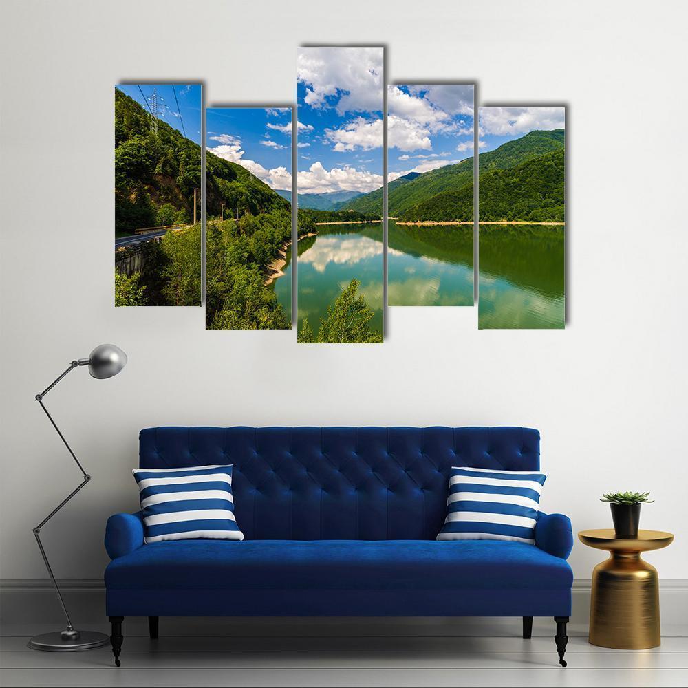 Olt River In Romania Canvas Wall Art-5 Pop-Gallery Wrap-47" x 32"-Tiaracle