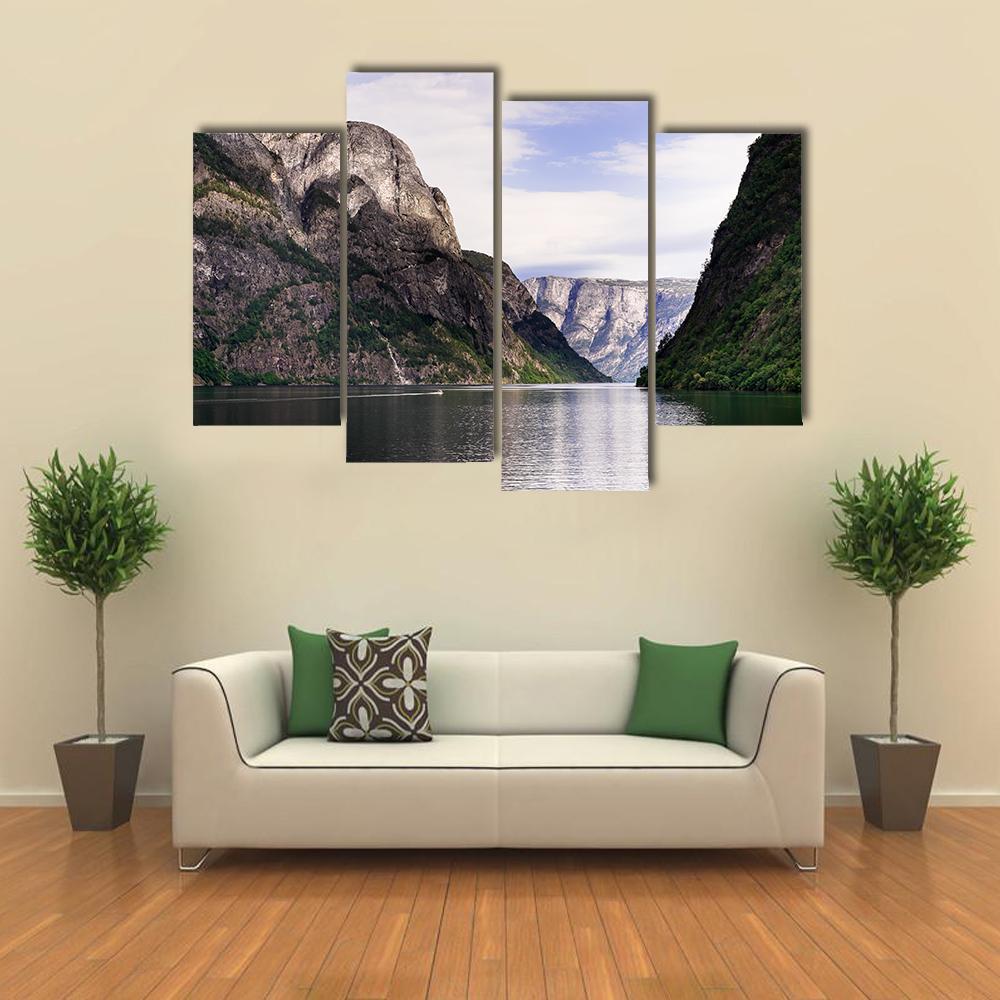 Amazing Norwegian Fjord Canvas Wall Art-4 Pop-Gallery Wrap-50" x 32"-Tiaracle