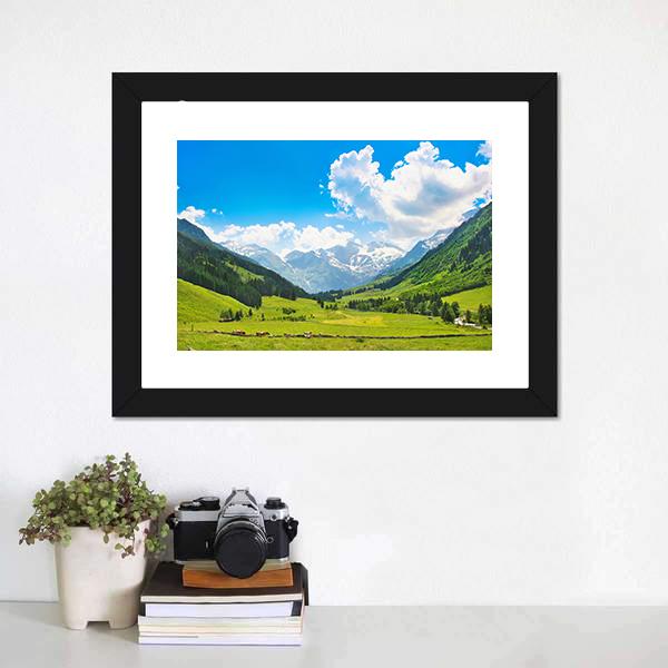 Landscape With The Alps Austria Canvas Wall Art-1 Piece-Framed Print-20" x 16"-Tiaracle