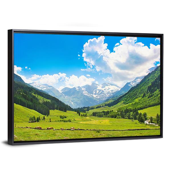 Landscape With The Alps Austria Canvas Wall Art-3 Horizontal-Gallery Wrap-25" x 16"-Tiaracle