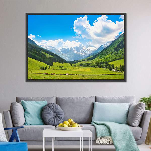 Landscape With The Alps Austria Canvas Wall Art-3 Horizontal-Gallery Wrap-25" x 16"-Tiaracle