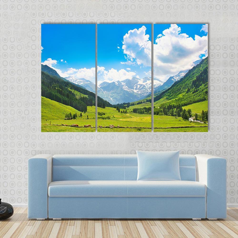 Landscape With The Alps Austria Canvas Wall Art-3 Horizontal-Gallery Wrap-37" x 24"-Tiaracle