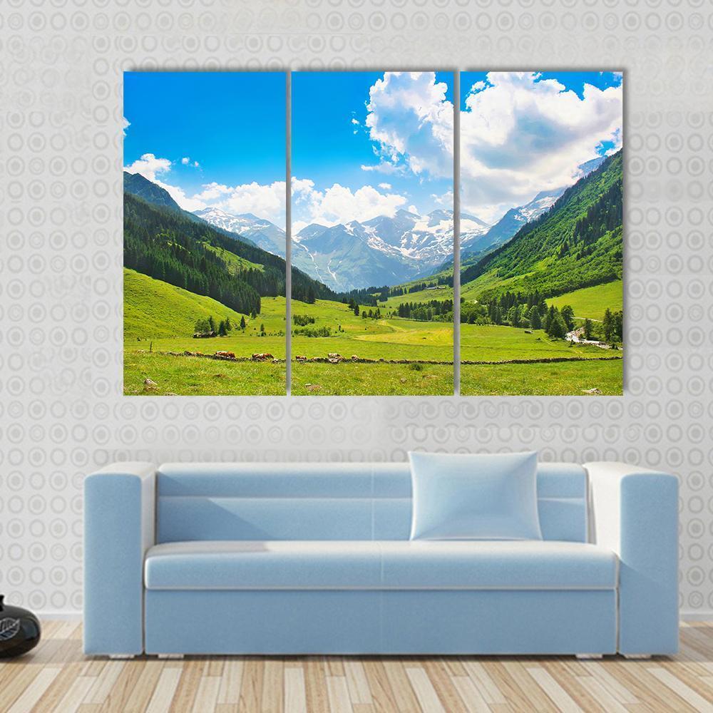 Landscape With The Alps Austria Canvas Wall Art-3 Horizontal-Gallery Wrap-37" x 24"-Tiaracle