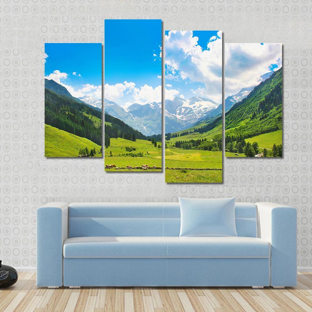 Landscape With The Alps Austria Canvas Wall Art-4 Pop-Gallery Wrap-50" x 32"-Tiaracle