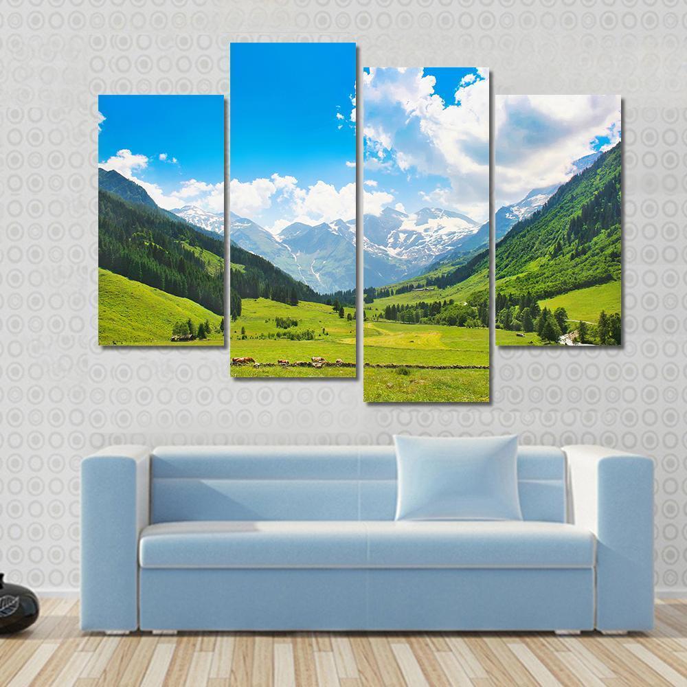 Landscape With The Alps Austria Canvas Wall Art-4 Pop-Gallery Wrap-50" x 32"-Tiaracle