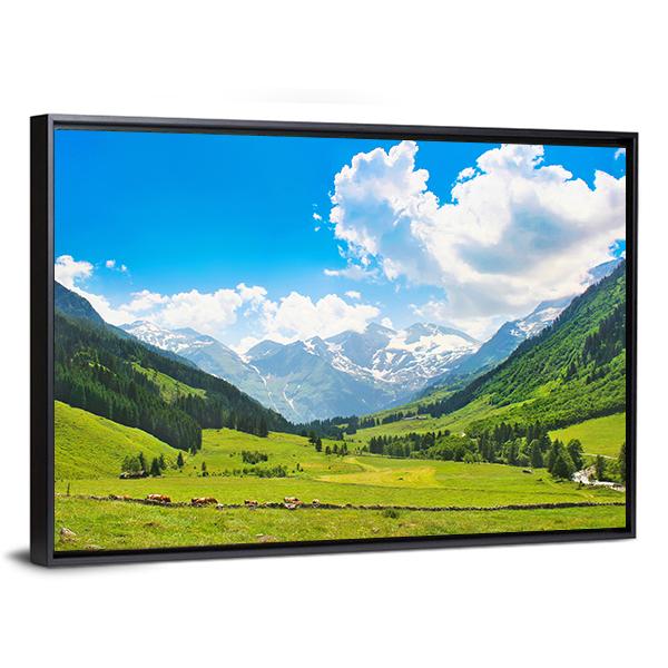 Landscape With The Alps Austria Canvas Wall Art-3 Horizontal-Gallery Wrap-25" x 16"-Tiaracle