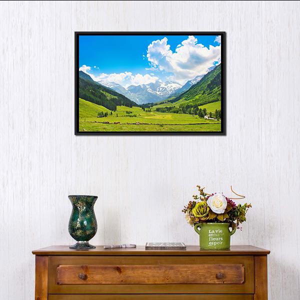 Landscape With The Alps Austria Canvas Wall Art-3 Horizontal-Gallery Wrap-25" x 16"-Tiaracle
