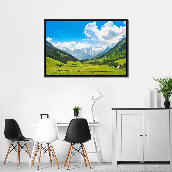 Landscape With The Alps Austria Canvas Wall Art-3 Horizontal-Gallery Wrap-25" x 16"-Tiaracle