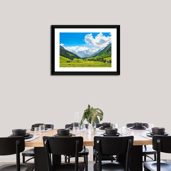 Landscape With The Alps Austria Canvas Wall Art-1 Piece-Framed Print-20" x 16"-Tiaracle
