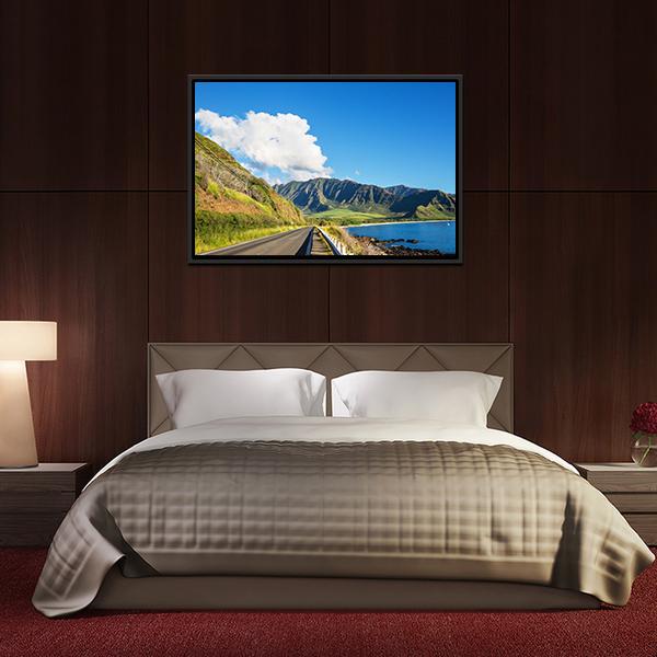 Road Near Oahu Island Canvas Wall Art-3 Horizontal-Gallery Wrap-25" x 16"-Tiaracle